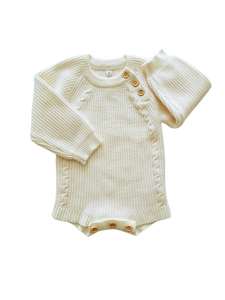 Chunky Knit Sweater Romper Baby | Cream