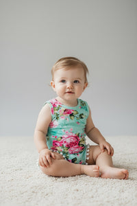 Eden Floral Pom Pom Romper Baby Girl - Adassa Rose