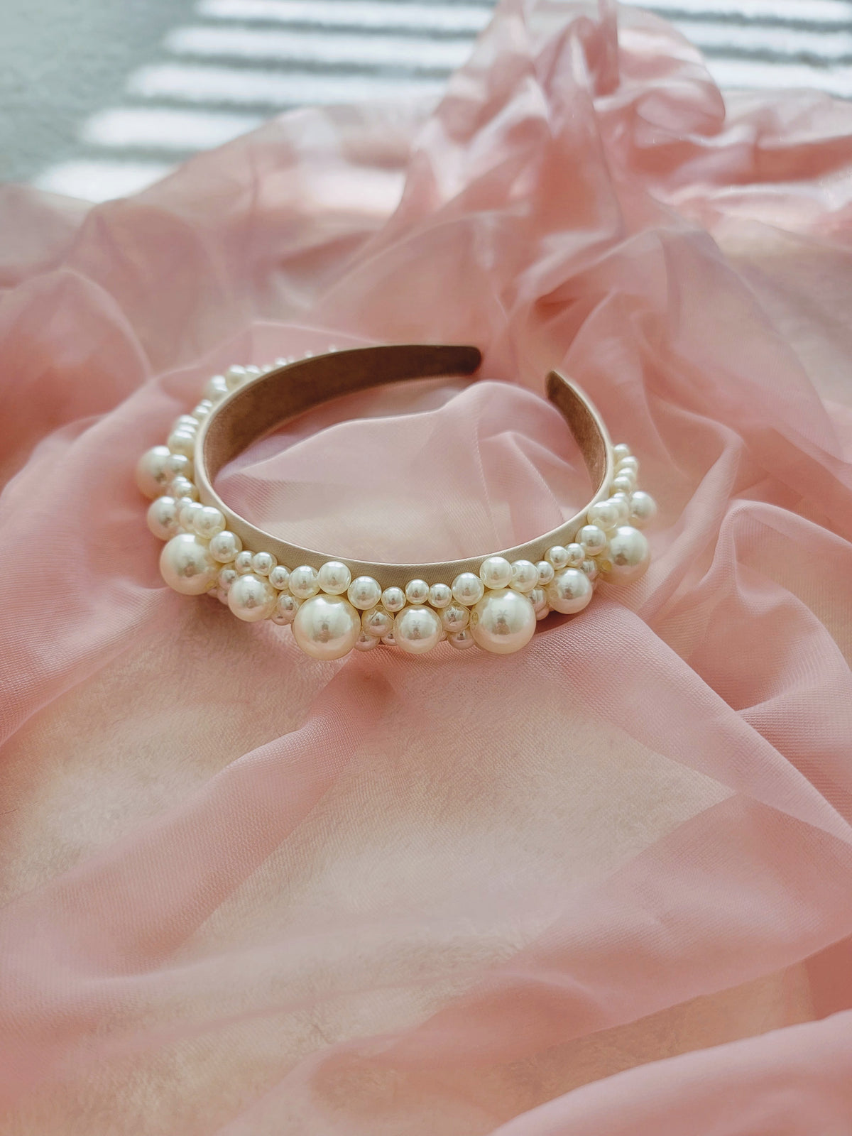 Jasette Pearl Headband - Ivory - Adassa Rose