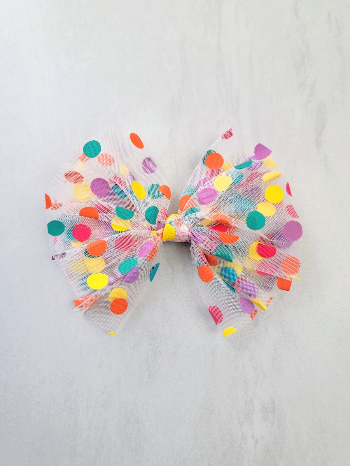 Confetti Hair Bow  White - Adassa Rose