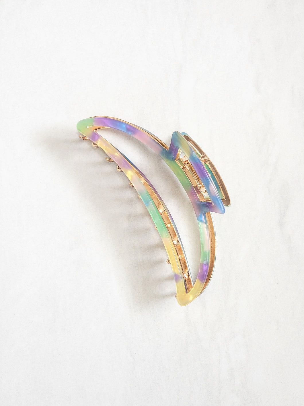 Rainbow Crescent Hair Claw