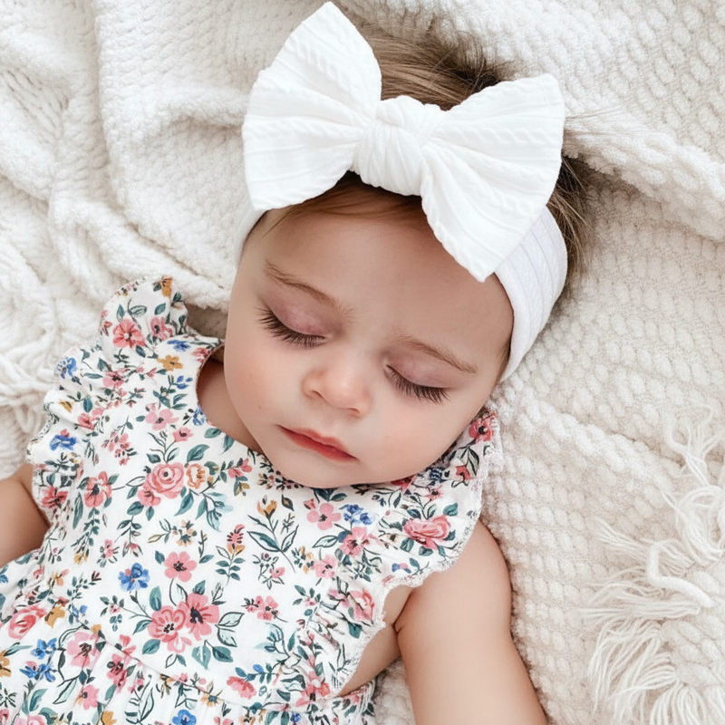 Mia Cable Knit Nylon Headband | White - Adassa Rose