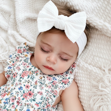 Load image into Gallery viewer, Mia Cable Knit Nylon Headband | White - Adassa Rose