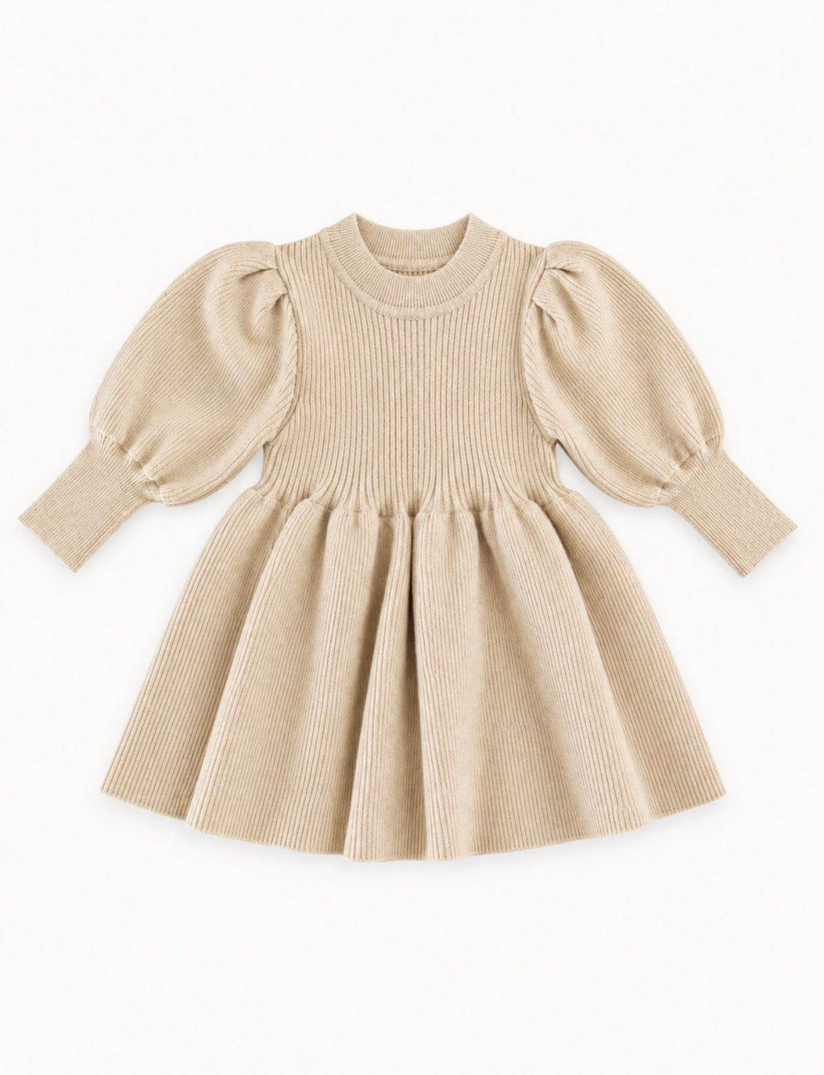 Abella Chunky Knit Sweater Dress - Beige - Adassa Rose