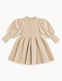 Abella Chunky Knit Sweater Dress - Beige - Adassa Rose