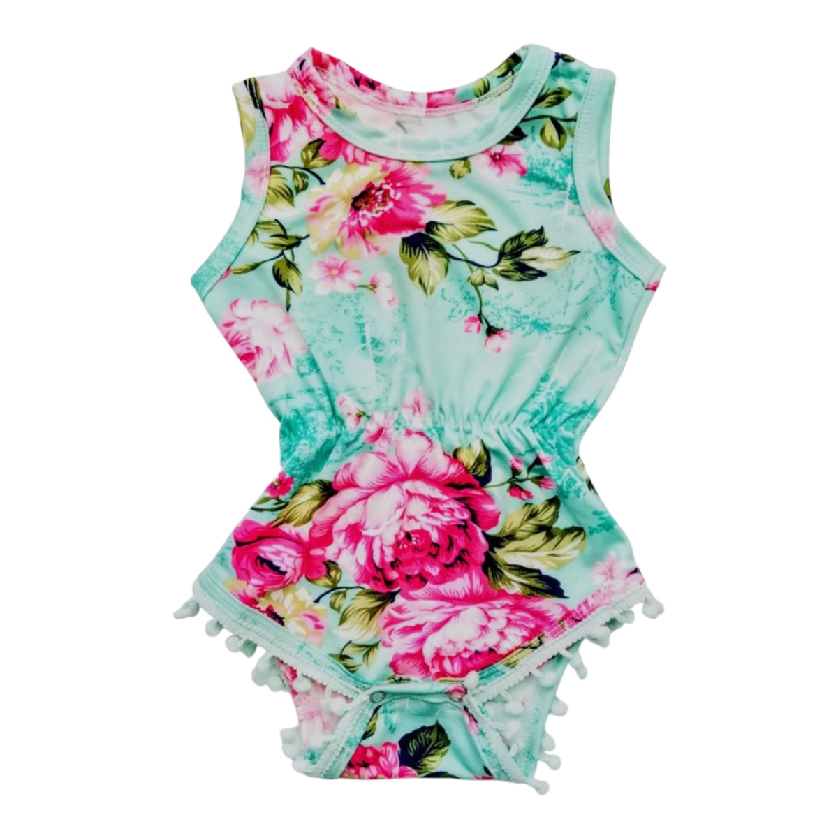 Eden Floral Pom Pom Romper Baby Girl - Adassa Rose