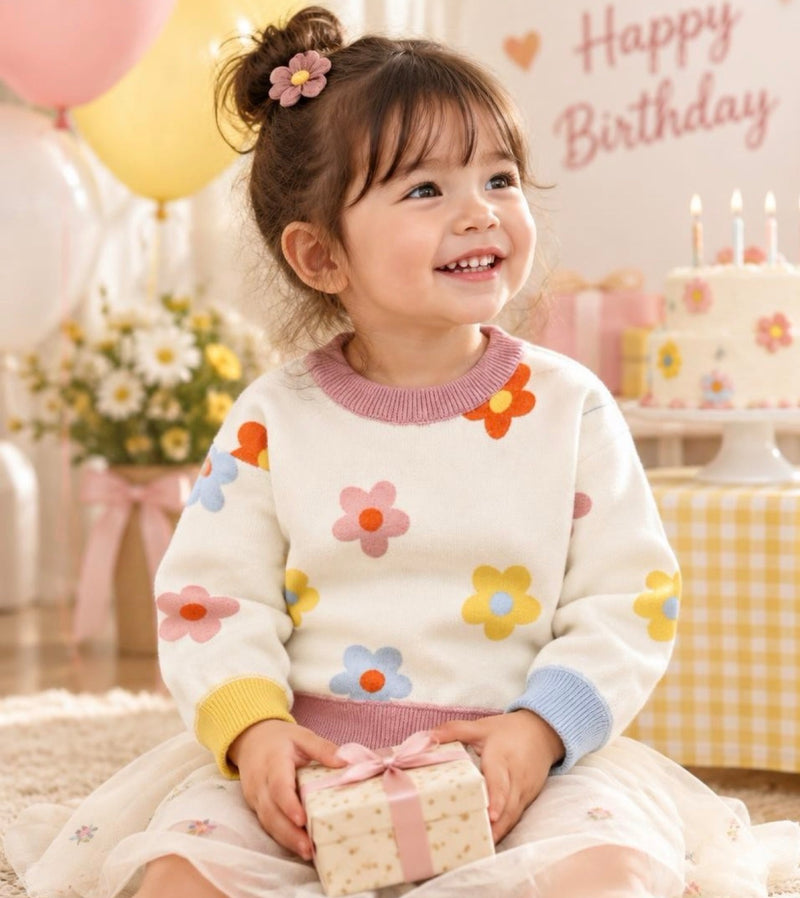 Blooming Petals Sweater Toddler Girl - Adassa Rose