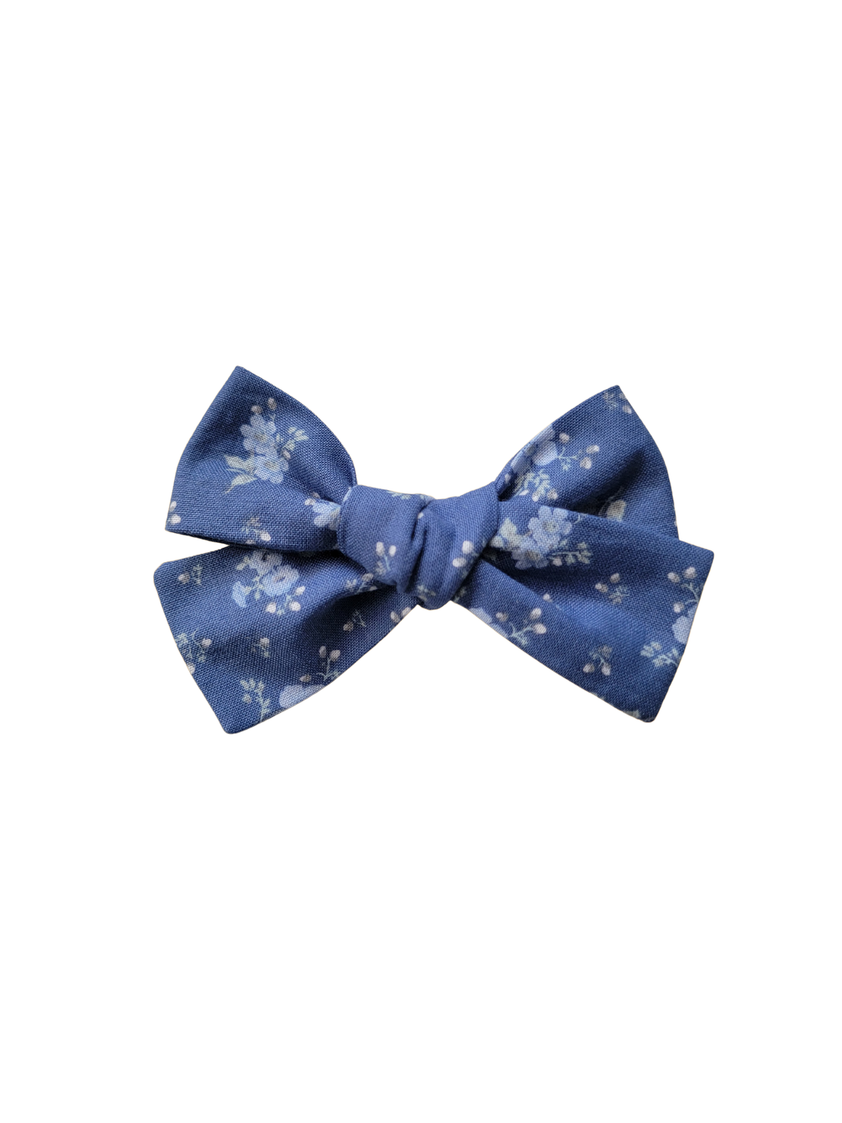 Blue Floral Hair Bow - Adassa Rose