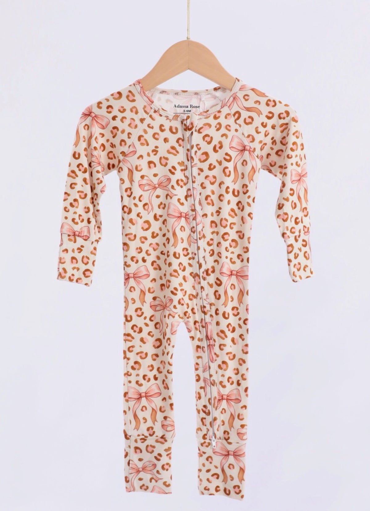Dolly Leopard Coquette Bow Zipper Romper - Adassa Rose
