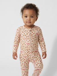 Dolly Leopard Coquette Bow Zipper Romper - Adassa Rose