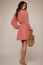 Load image into Gallery viewer, Rachel Smocked Long Sleeve Short Dress In Vintage Rose - Adassa Rose