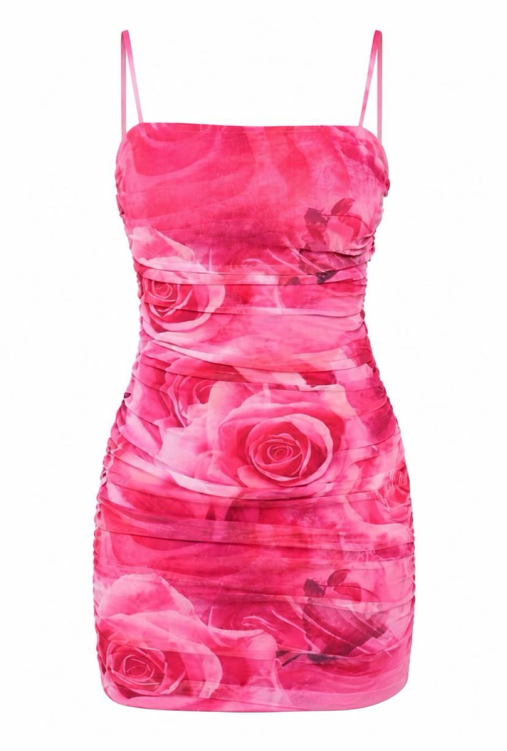 Alaina Rose Floral Rouched Bodycon Mini Dress - Adassa Rose