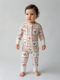 Mabel Pumpkin Patchwork Zipper Romper
