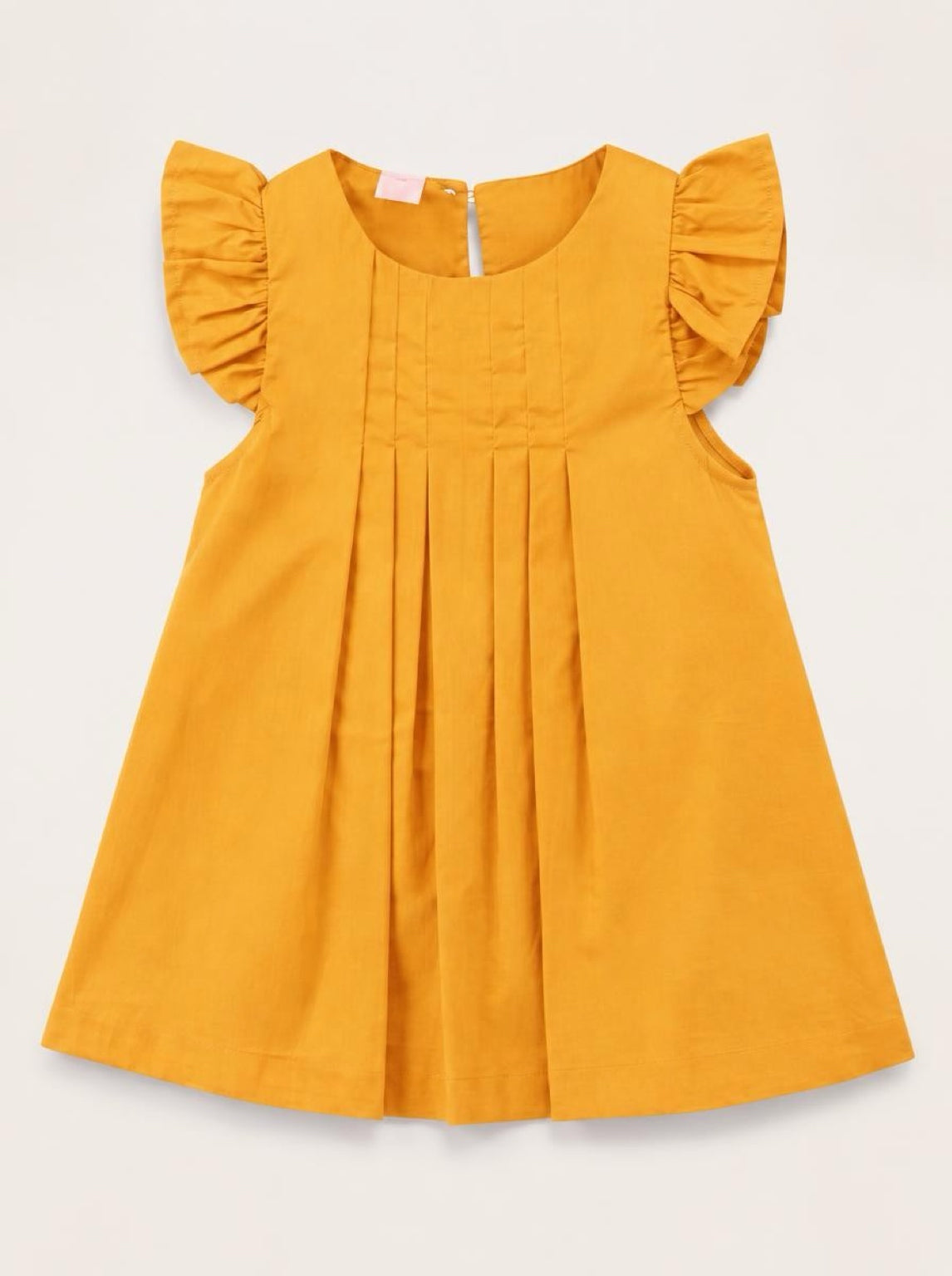 Pre-Order Ayla Pleated Flutter Sleeve Dress Baby Girl Marigold