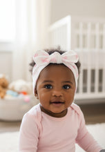 Load image into Gallery viewer, Pink And White Bow Print Headband