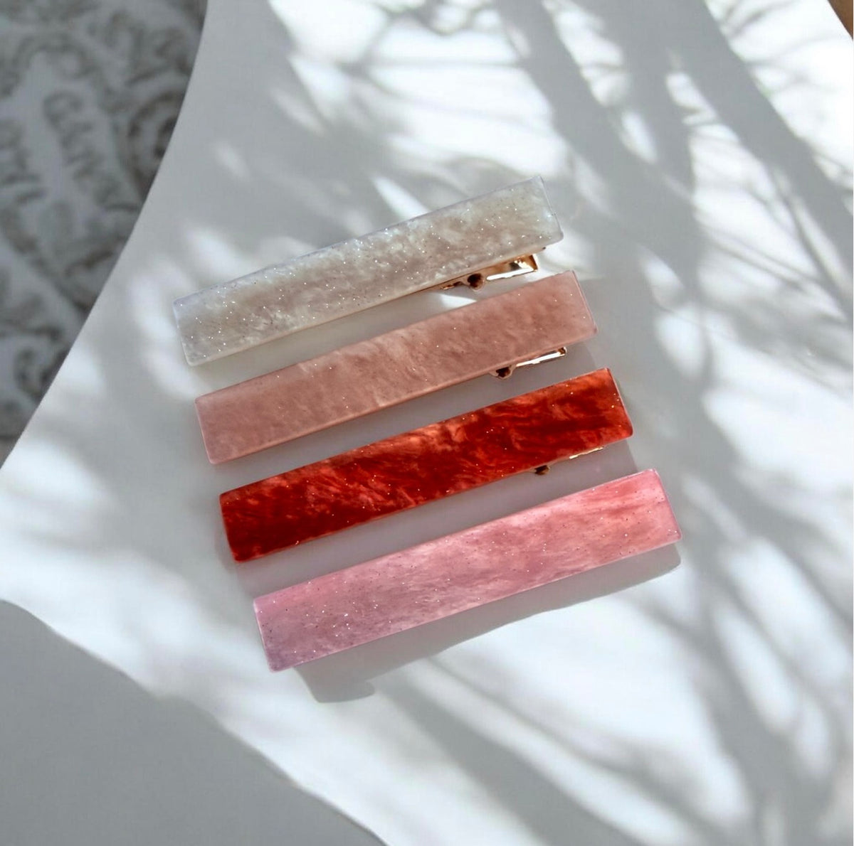 Evie Acrylic Hair Clip Set - Adassa Rose