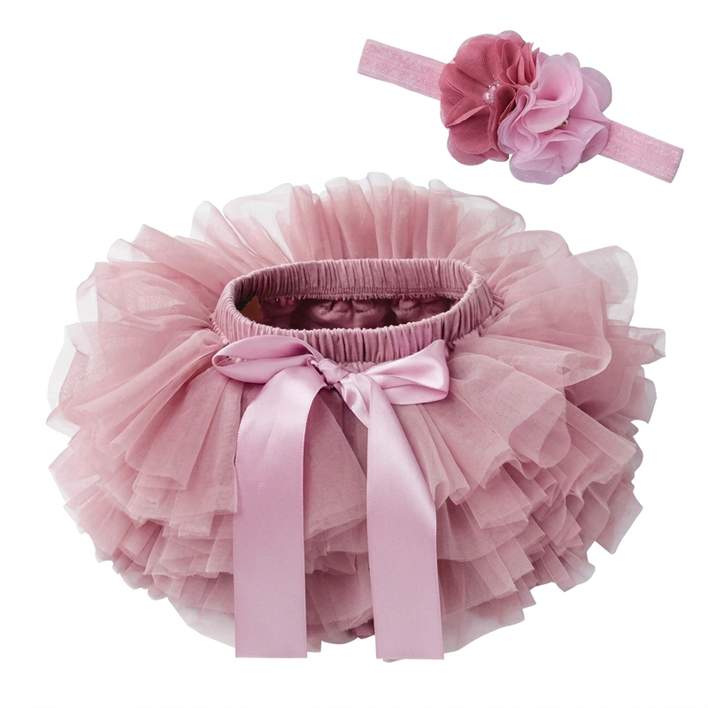 Vintage Pink Tutu Bloomer And Headband Set - Adassa Rose