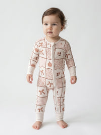 Mabel Pumpkin Patchwork Zipper Romper