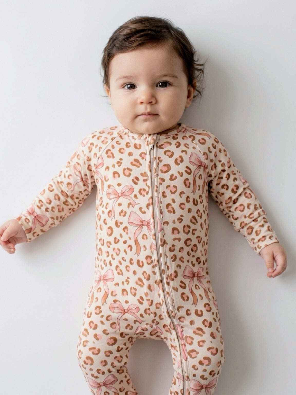Dolly Leopard Coquette Bow Zipper Romper