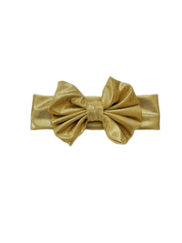 Gold  Metallic Messy Bow Headband Baby - Adassa Rose