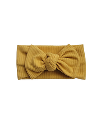 Ribbed Bow Headband - Mustard - Adassa Rose
