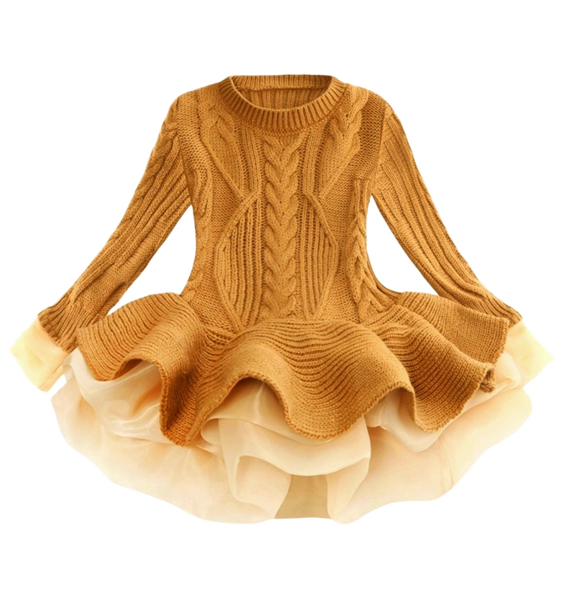 Ginger Tutu Sweater Dress Girl - Adassa Rose