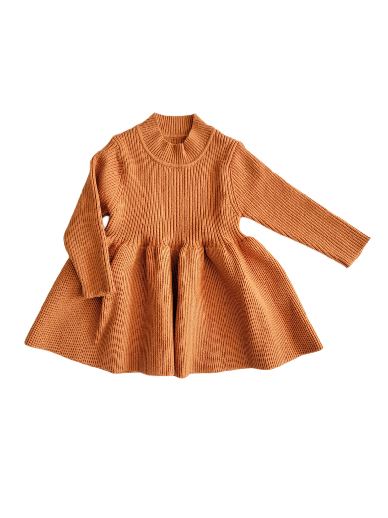 Ensley Knitted Dress Chestnut - Adassa Rose