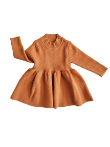Ensley Knitted Dress Chestnut - Adassa Rose