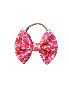 Pink And Red Cheetah Bow Clip Or Headband Valentine's Day Bow