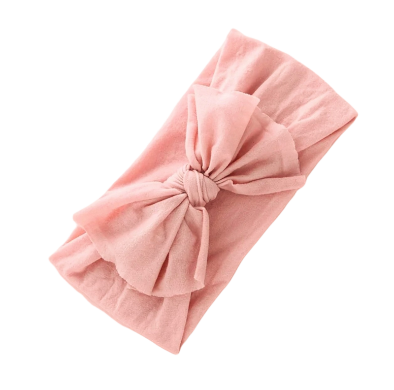 Aubrey Nylon Bow Headwrap Blush - Adassa Rose