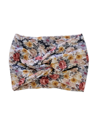 Vintage Floral Cable Knit Twist Headband - Adassa Rose