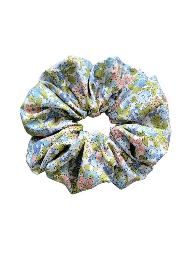 Melody Blue Floral Jumbo Scrunchie - Adassa Rose