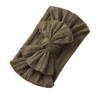 Mia Cable Knit Bow Headwrap - Olive - Adassa Rose