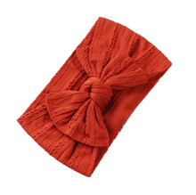 Load image into Gallery viewer, Mia Cable Knit Bow Headwrap | Rust