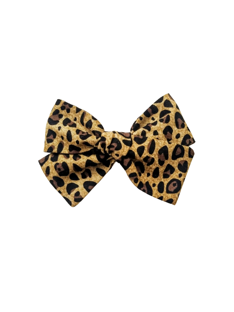 Leopard Knotted Hair Bow - Adassa Rose