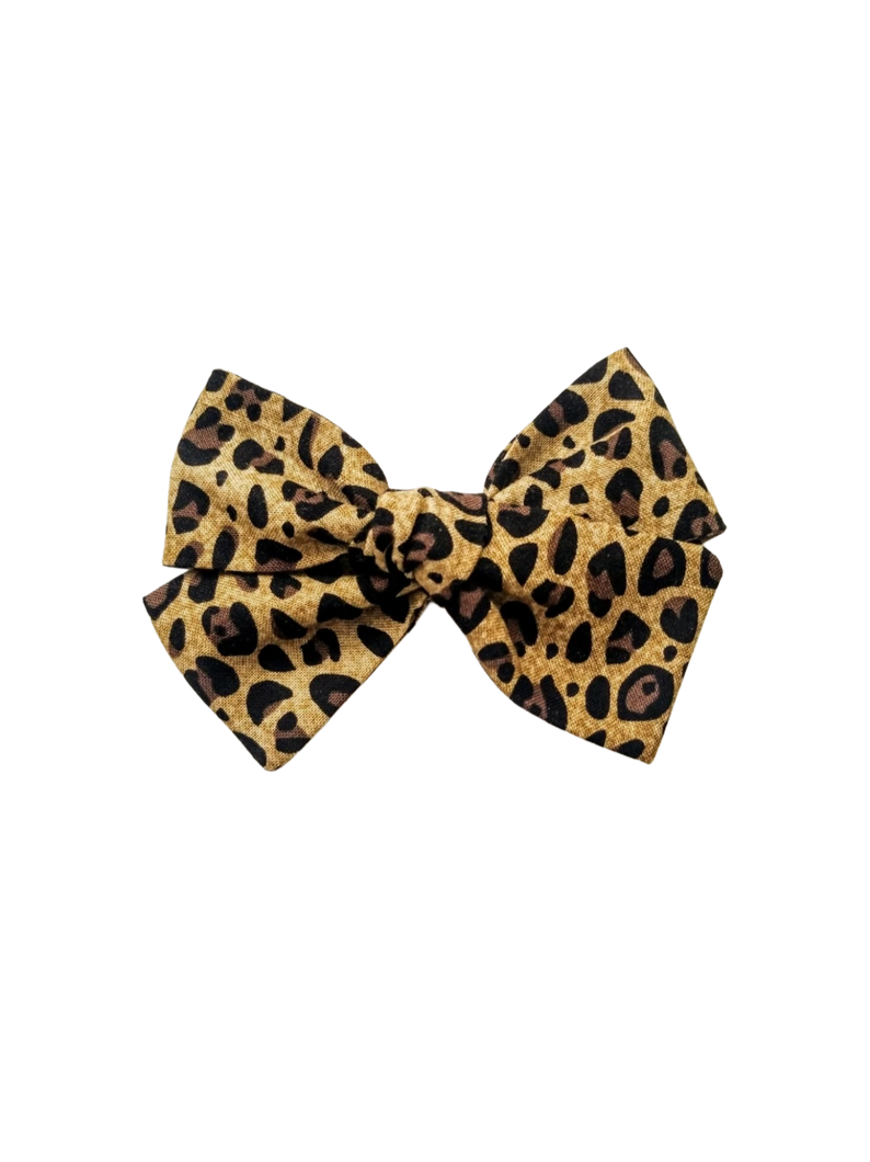 Leopard Knotted Hair Bow