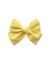 Load image into Gallery viewer, Yellow Gingham Hair Bow