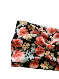 Black Floral Twist Headband - Adassa Rose