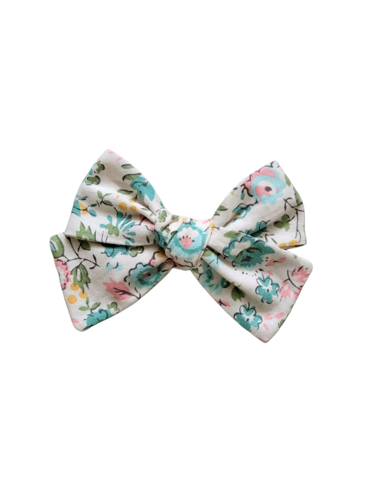 Beige Floral Hair Bow Clip - Adassa Rose