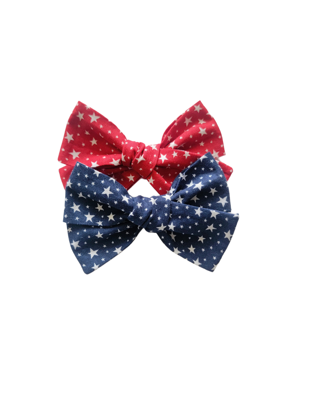 Red White And Blue Star Hair Bow Set - Adassa Rose