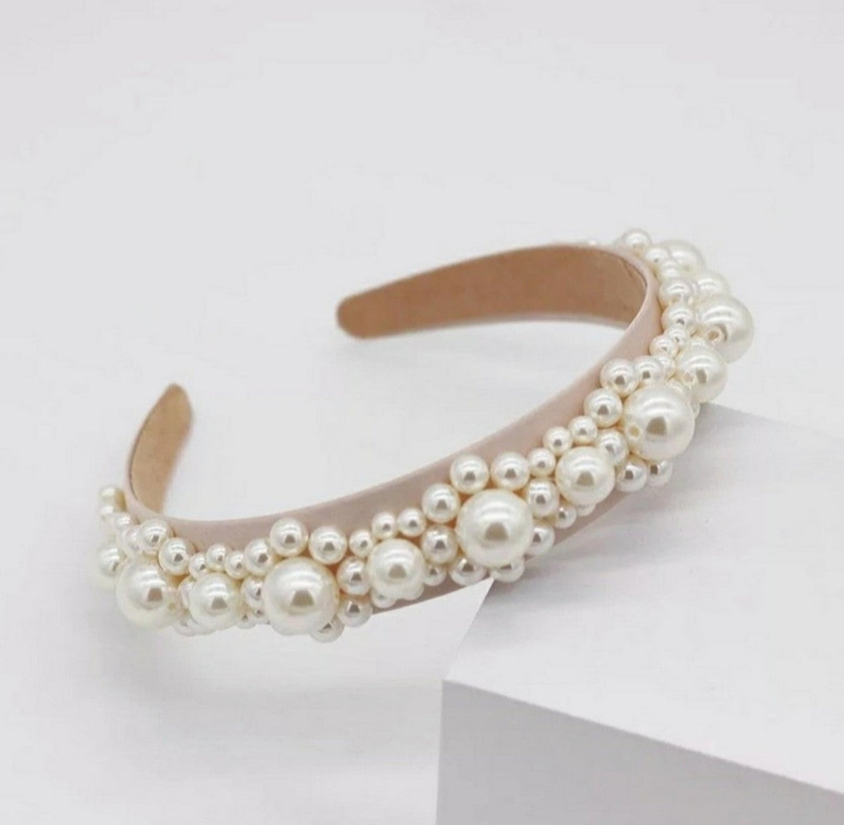 Jasette Pearl Headband - Ivory - Adassa Rose