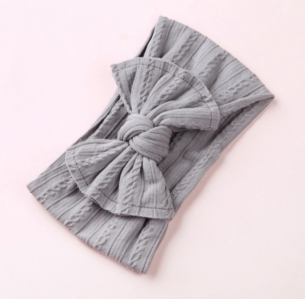 Mia Cable Knit Headband - Gray - Adassa Rose