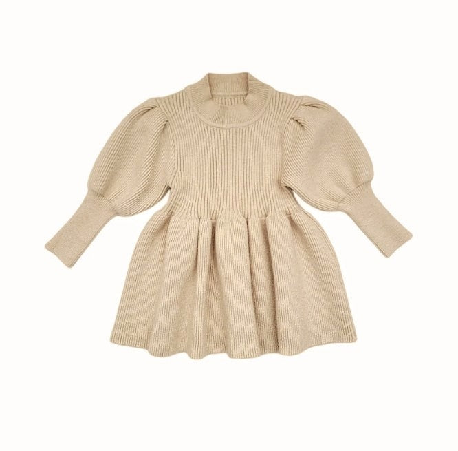 Abella Chunky Knit Sweater Dress - Cream