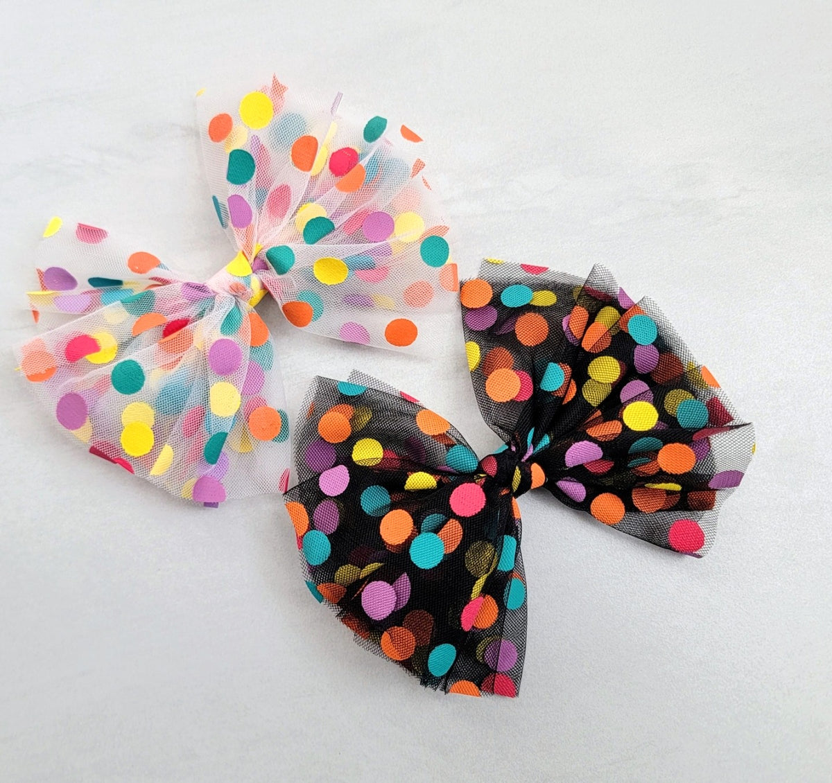 Confetti Hair Bow  White - Adassa Rose
