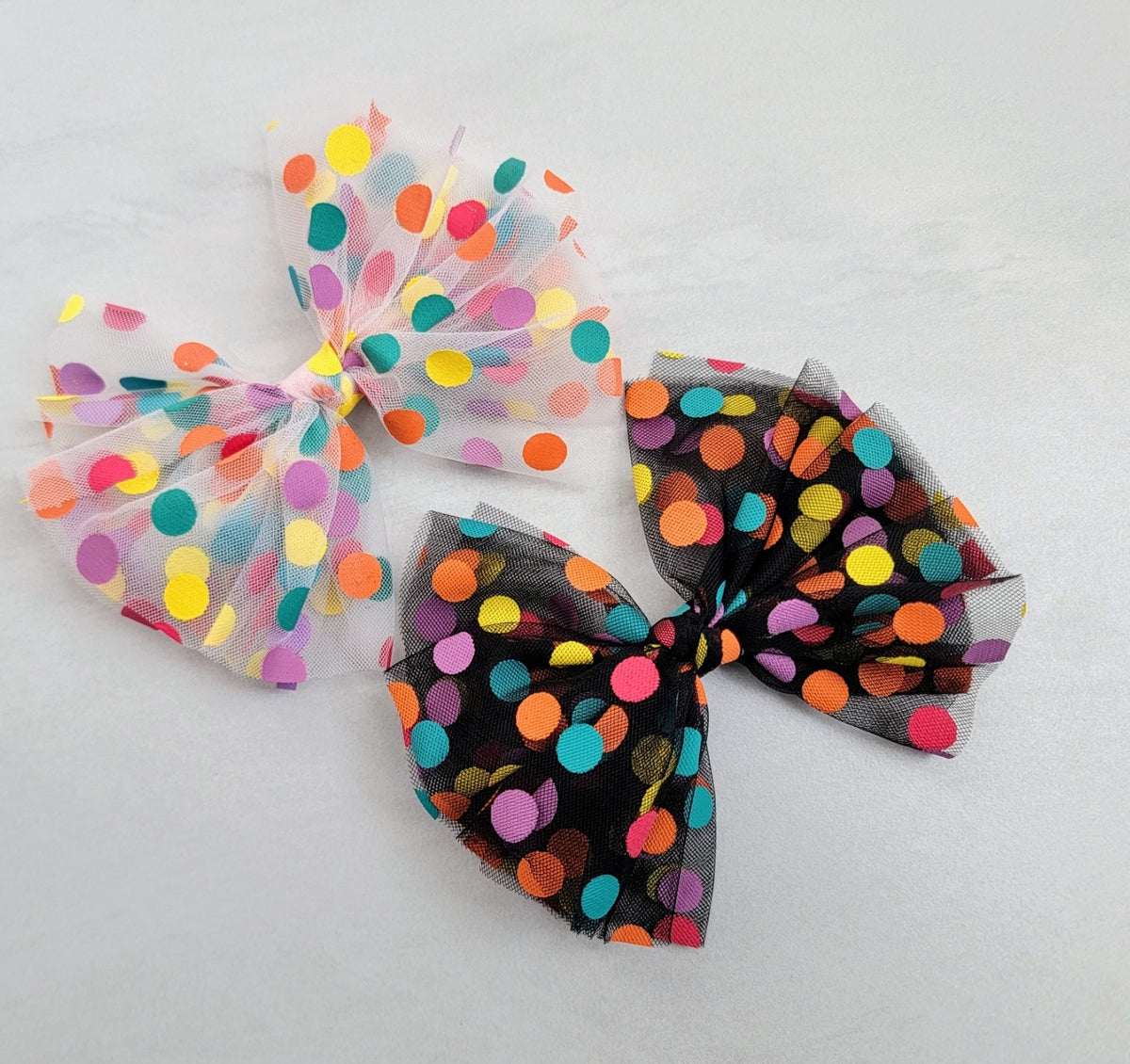Confetti Hair Bow Black - Adassa Rose