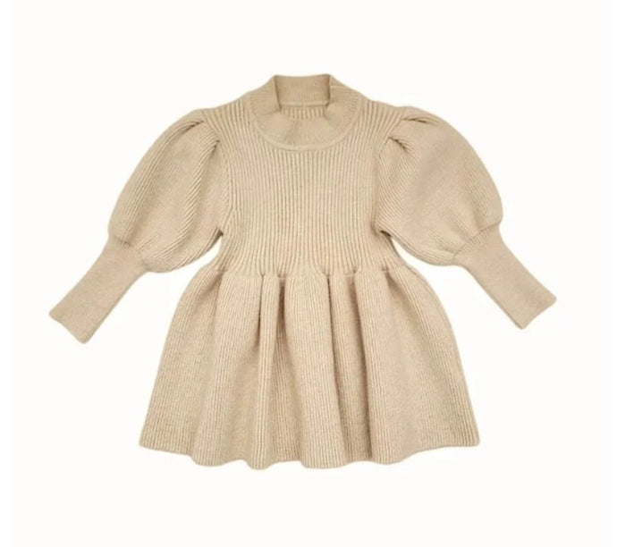 Abella Chunky Knit Sweater Dress - Cream