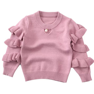 Pearla Ruffled Sleeve Sweater - Adassa Rose