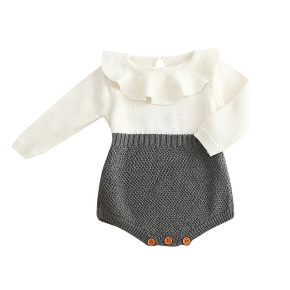 Molly Ruffle Knitted Romper - Adassa Rose