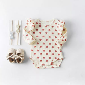 Ruffled Hearts Bodysuit - Adassa Rose