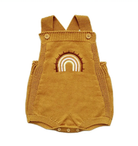 Rainbow Knitted Romper | Mustard - Adassa Rose